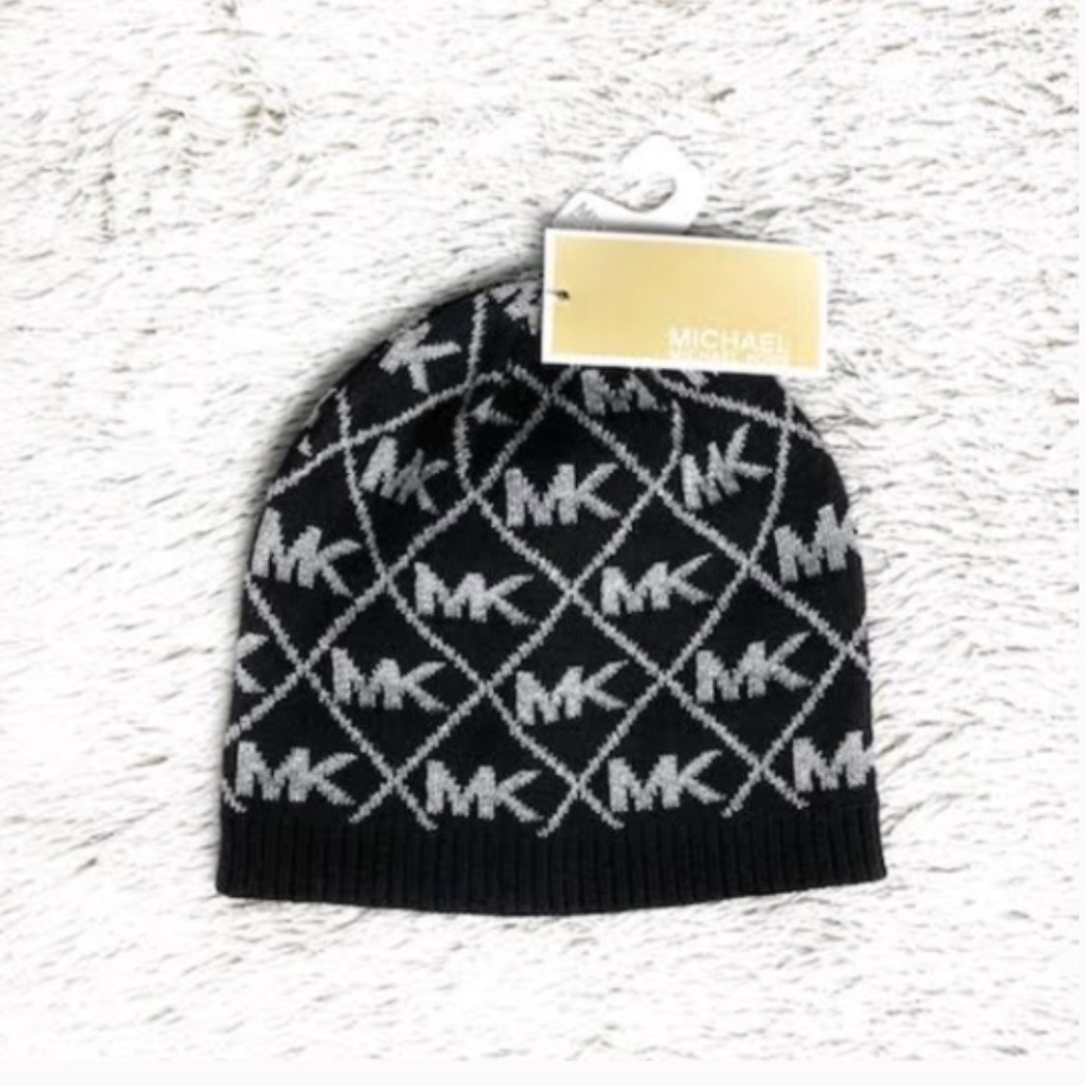 Michael Kors Metallic MK Logo Scarf & Hat Set NWT